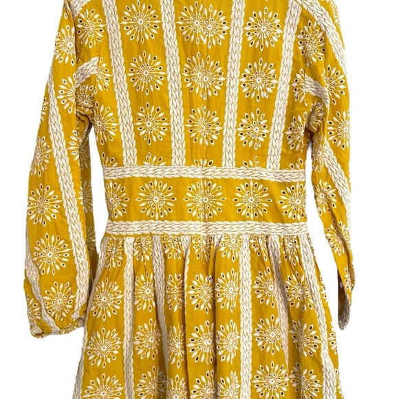 🔆 Free People, Harni Alexia Yellow Long Sleeve Mini Dress, Size Medium US 8 - Picture 8 of 11